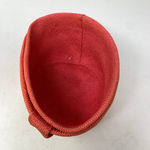 Vintage Burnt Orange Woven Cloche Bucket Hat Womens Unbranded Structured - Picture 5 of 6